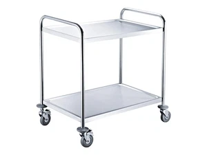 vaiotec EASYLINE Servierwagen aus Edelstahl mit 2 Abstellflächen, Traglast 80 kg - Bild 1 von 5