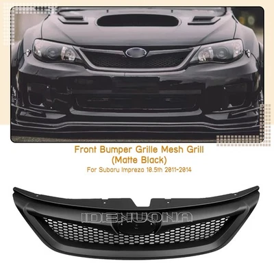 Parrilla de parachoques delantero malla para Subaru Impreza 10.5th 2011-2014 negro mate Foto 1 de 4