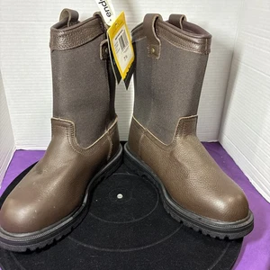 HERMAN SURVIVORS Herren Leder Stahlkappe Arbeitsstiefel zum Überziehen NEU Größe 7,5 - Bild 1 von 7