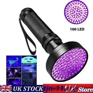 100-LED UV Flashlight Ultra Violet Blacklight Detection Outdoor Torch Lamp Light - Picture 1 of 11