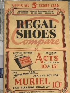 ORIGINAL 1937 NEW YORK YANKEES GAME DAY PROGRAM FROM YANKEE STADIUM. INDIANS. - Picture 1 of 5
