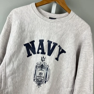 VTG 90s MV Sport NAVY USNA Naval Academy Crewneck Sweatshirt M FLAW - Image 1 of 4
