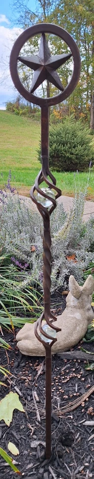Rustic Metal Garden Decor Star With Glass Balls - Image 1 of 1