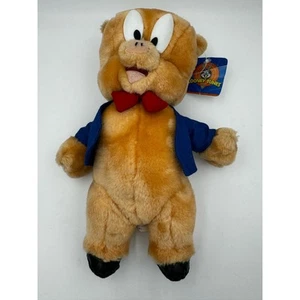 Peluche vintage Warner Bros. Looney Tunes Porky Pig 12" usato in ottime condizioni con etichette originali 1997 - Foto 1 di 8