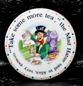 Mad Hatter - Take some more tea" - 4" Ceramic Coaster Alice in Wonderland - Picture 1 of 1