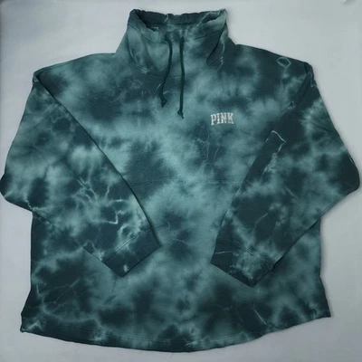 Victorias Secret Love Rosa Capucha Universitaria Sudadera Chaqueta Top Verde Tie Dye XXL Foto 1 de 4