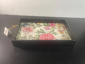 Michel Design Works French Floral Decoupage Wooden Tray Paris Botanical - Picture 1 of 19