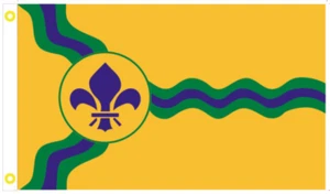 Mardi Gras Saint Louis 3'x5' Flag ROUGH TEX® 100D - Picture 1 of 1