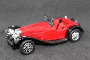 Classic New Ray Jaguar Car Model, 1/43 Scale, Red Color w/ Elegant Black Fenders - Picture 1 of 5