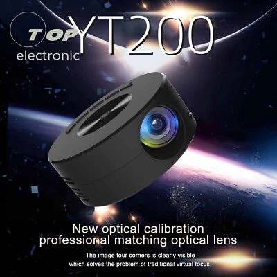YT200  Mini Projector LED HD 1080P Home Cinema Portable Home Theater Projector - Image 1 of 4