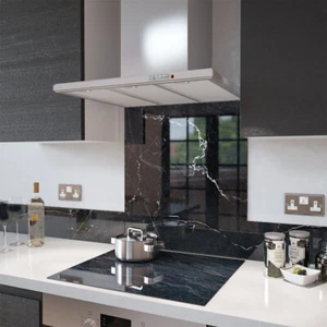Premier Sortiment ""12 - schwarzer Marmor mit weißem"" Glas Splashback - Bild 1 von 4