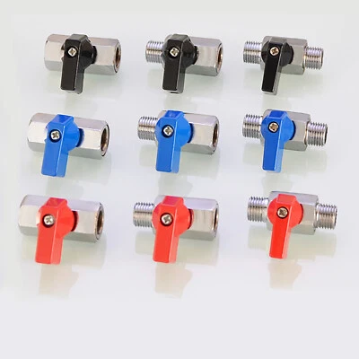 Mini Kugelhahn Absperrhahn Wasserhahn Pneumatik Messing IG AG 1/8 bis 1/2 Zoll  - Bild 1 von 4