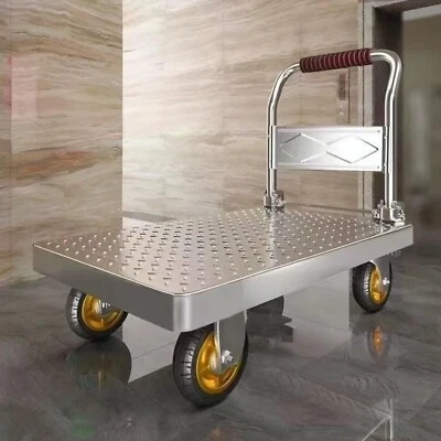Foldable Cart Dolly Moving Platform Hand Truck Heavy Duty Flat Bed Wagon - Image 1 of 4