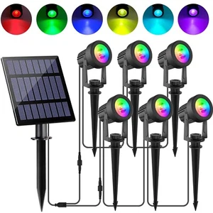 Lámpara solar RGB de 6 piezas para jardín LED iluminación de jardín foco solar de jardín - Imagen 1 de 12