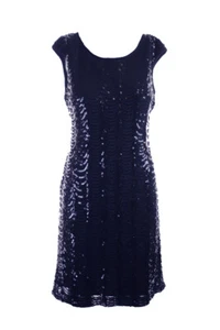 Connected Apparel Navy Sheath Dress 8 - Picture 1 of 3
