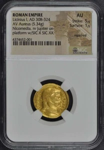 Licinius I, AD 308-324 ROMAN EMPIRE AV Aureus NGC AU50 - Picture 1 of 4