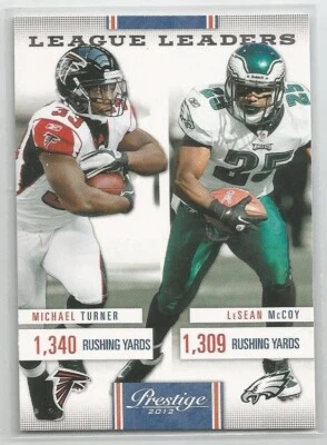 2012 Panini Prestige League Leaders Michael Turner LeSean McCoy Falcons Eagles - Image 1 of 2