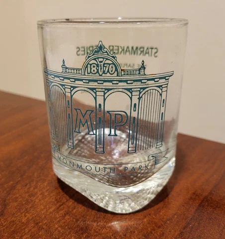MONMOUTH PARK  Glass Tumbler STARMAKER SERIES  Unique Wavy Bottom Design HASKELL Cover