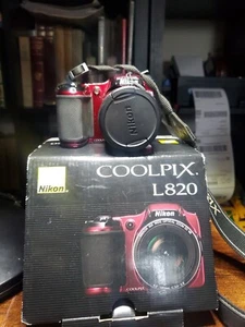 Nikon COOLPIX L830 16.0MP 34x RED Digital Camera W/box And Bag. Works Great - Picture 1 of 7