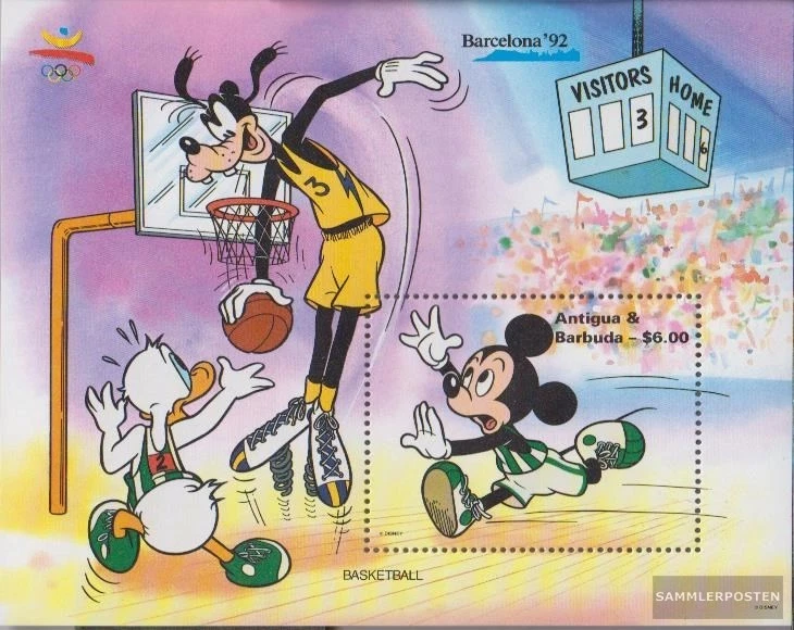 Фигурки Walt-Disney Антигуа и Барбуда блок225 как новые без наклеек и следов 1992 - Изображение 1 из 1