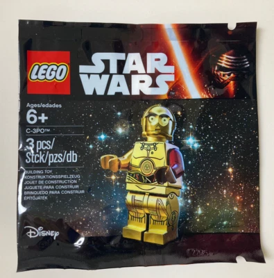 Lego Star Wars C-3PO Red Arm  Disney C3PO Minifigure 2015 3 Pcs New Sealed - Image 1 of 4