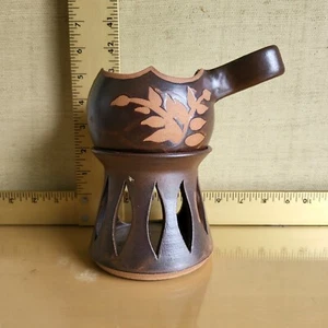 Vintage USA Folk Art Hand Made Clay Pottery Potpourri Burner Signed Pam & Mac - Picture 1 of 12