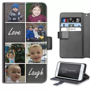 Personalisierte Foto Handyhülle PU Leder Flip Cover für Apple iPhone 6,7,8 +, X - Bild 1 von 6