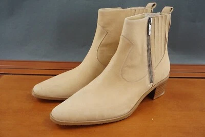 Donald Pliner Banks 女式 9 鞋棕色皮革拉休闲踝靴 — 第 1/4 张图片