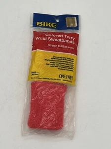 Vintage Nike Colored Terry Wrist Sweatbands Stretch One Pair Red USA NEW - Picture 1 of 3