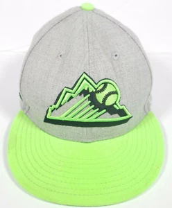 New Era 9Fifty Cap Men MLB Team Colorado Rockies Gray/Neon Yellow Snap Back Hat - Picture 1 of 8