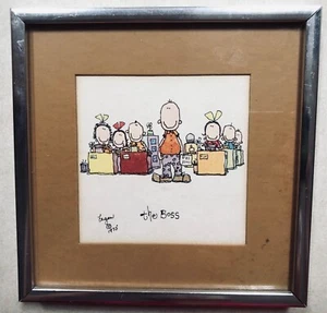 Vintage “the BOSS” by Eagan 1975 Watercolor Print Custom Matted & Framed SIGNED - Picture 1 of 8