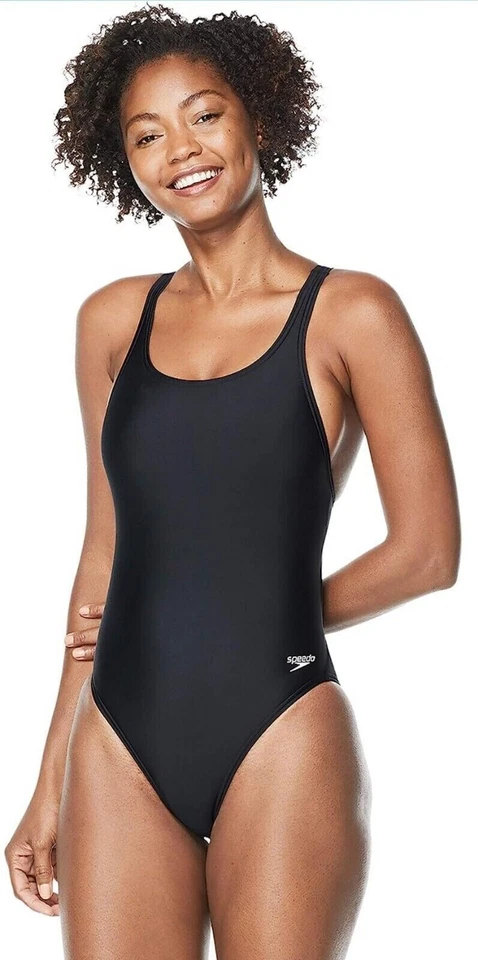 Speedo Solid Pro LT Swimsuit One Piece Womens Sz 6/32 Team Black Aquatic Sports