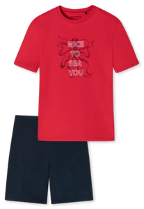 Schiesser 178983 niño shorty pijama manga corta pijama rojo - Imagen 1 de 1