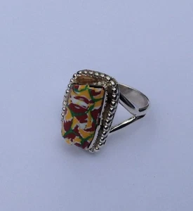  (Vintage) Sterling Silber Ring mit mehrfarbiger Handelsperle, von Staack - Bild 1 von 7