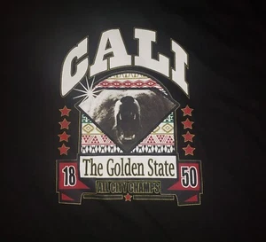 Mens size large Black Trendy Cali The golden State logo shirt - Picture 1 of 2