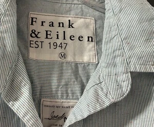 Frank & Eileen Joedy OVERSIZED w/ 'SPLATTER MOTIF' Button MEDIUM Shirt striped - Picture 1 of 13