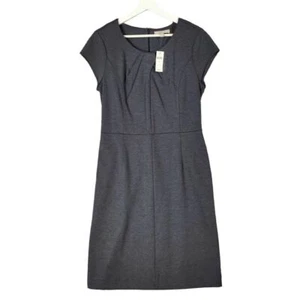 BANANA REPUBLIC Sheath Dress Womens Size 10 Gray Cap Sleeve Office Work Knee NEW - Picture 1 of 9