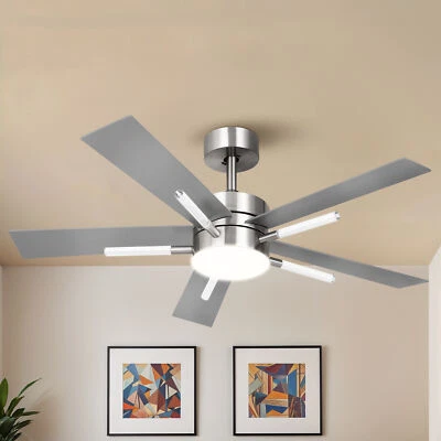 60" Luxe Ceiling Fan Crystal Rod Light Remote Control Reversible Quiet Motor - Image 1 of 4