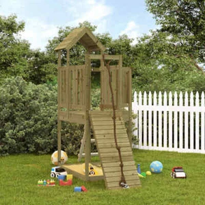 Spielturm mit Kletterwand Imprägniertes Kiefernholz - Bild 1 von 9