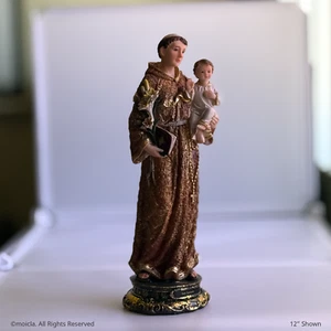 St. Anthony of Padua Resin Statue – 11.5" Catholic Figurine | San Antonio Padua - Picture 1 of 5