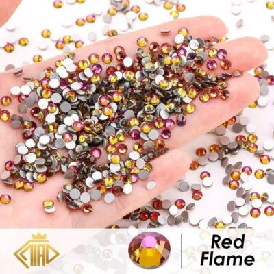Multicolor Crystal AB Rhinestone SS4-SS30 Glitter Strass Nail Gems Glue Flatback - Image 1 of 4