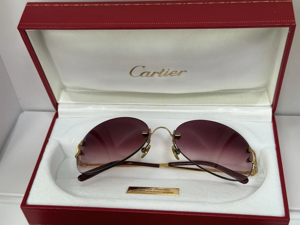 AUTÉNTICOS Gafas Cartier Serie C Decor Limited 1693/2000 Chapadas en Oro 18k con Caja Foto 1 de 4