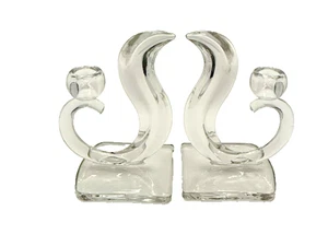 Vintage 1940's-50's New Martinsville Viking Glass Flame Candlestick Holders Set - Picture 1 of 18