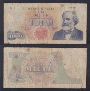 Banconota Italia 1000 lire Verdi 1962 P.-96a MB/F - Imagen 1 de 1