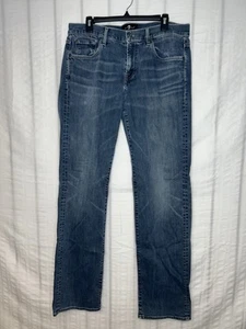 7 For All Mankind Austyn Straight Jeans Pants Mens 34x33 Blue Denim Stretch 947 - Picture 1 of 10