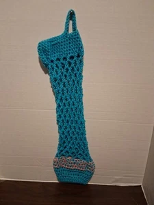 Hanging Plastic Bag Storage Holder Dispenser, New - Handmade and Crocheted D - Picture 1 of 8