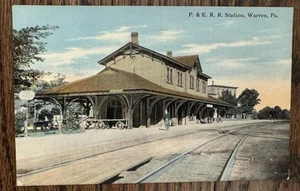 WARREN PA - STACJA P&ERR - P&E RR - ok. 1905-1910 - NIEUŻYWANY - Zdjęcie 1 z 2