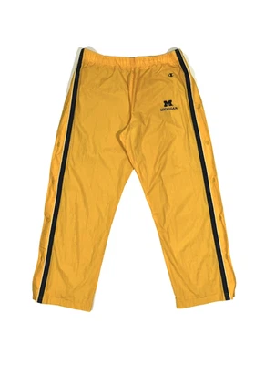 Pantalones de nailon holgados vintage Champion Michigan para hombre L con rem... - Imagen 1 de 4