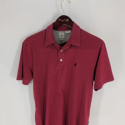 Volcom Embroidered Logo Classic Performance Polo Shirt Maroon Size Small Petit - Image 1 of 4