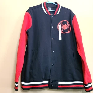 MARVEL NEW Spider-Man Big Boys Varsity Jacket - Black, sz XL  NYC BROOKLYN - Picture 1 of 5